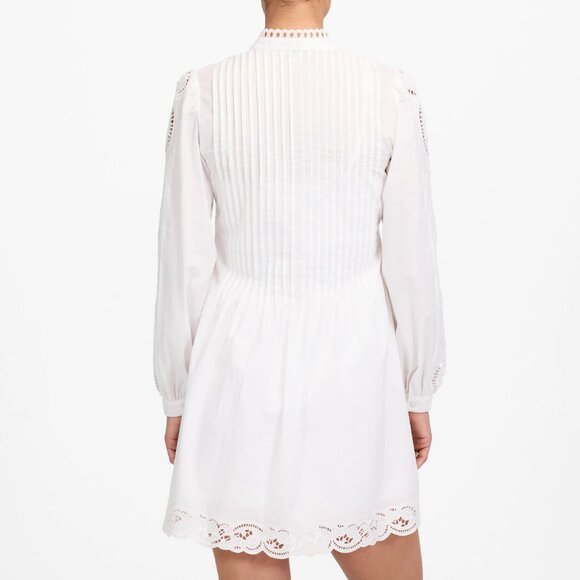 NWT Madewell Pintucked Eyelet Mini Dress White XS - Picture 3 of 5